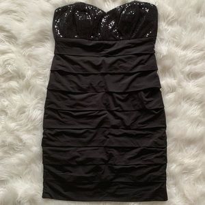 Mini black sequin dress